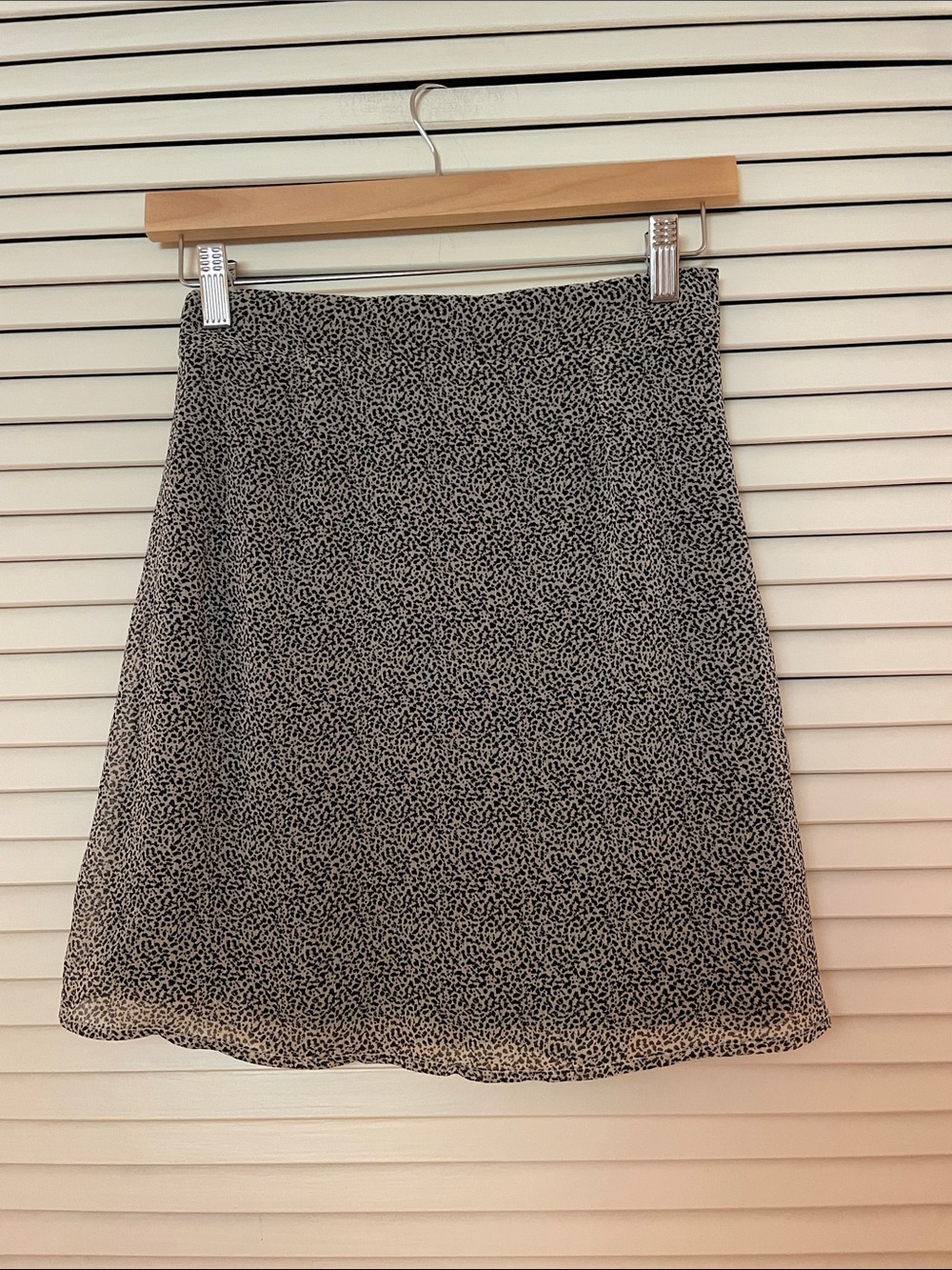 Sienna Sky Black and Cream Mini Skirt with Micro-Print